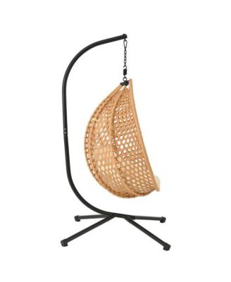 Outdoor Garden Rattan Egg Swing Chair Hanging Chair Wood