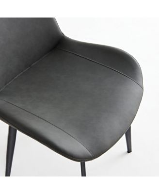 PU Leather Dining Chairs Set of 2, Dining Chair with Iron Legs