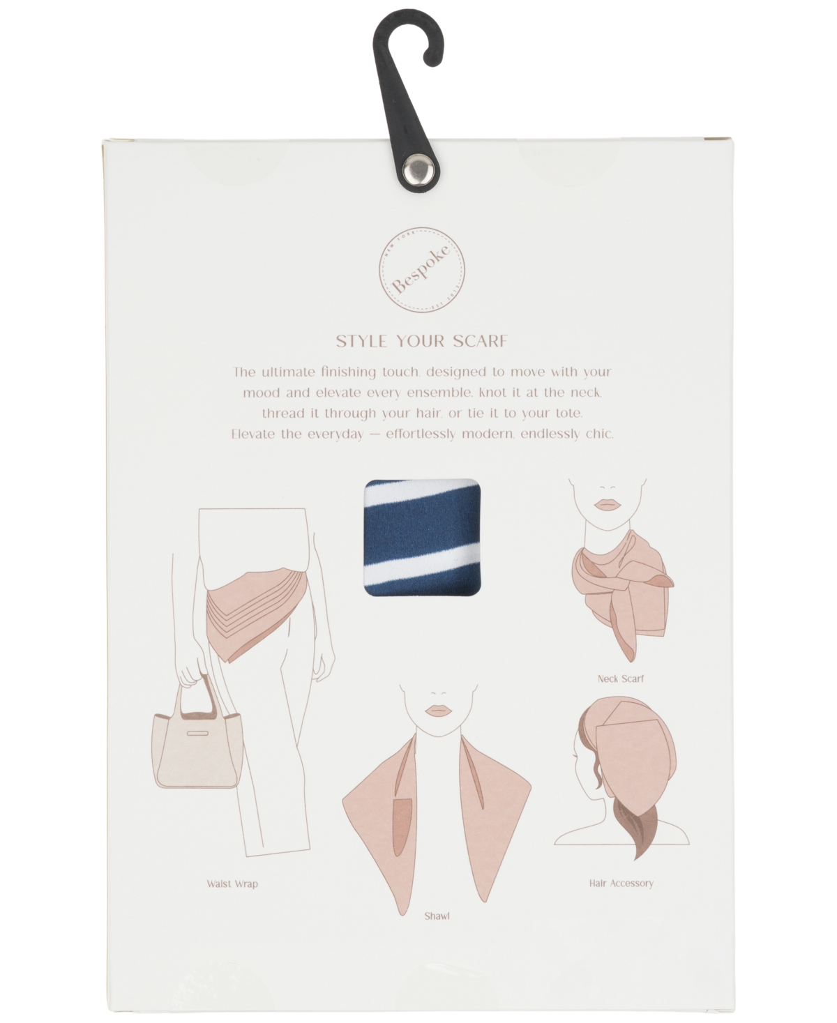 Bespoke Fashion Women's Navy Oversized Square Scarf