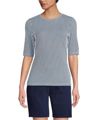 Women's Elbow Sleeve Crewneck Garden Tee- Sunshade UPF 50 Quick Dry