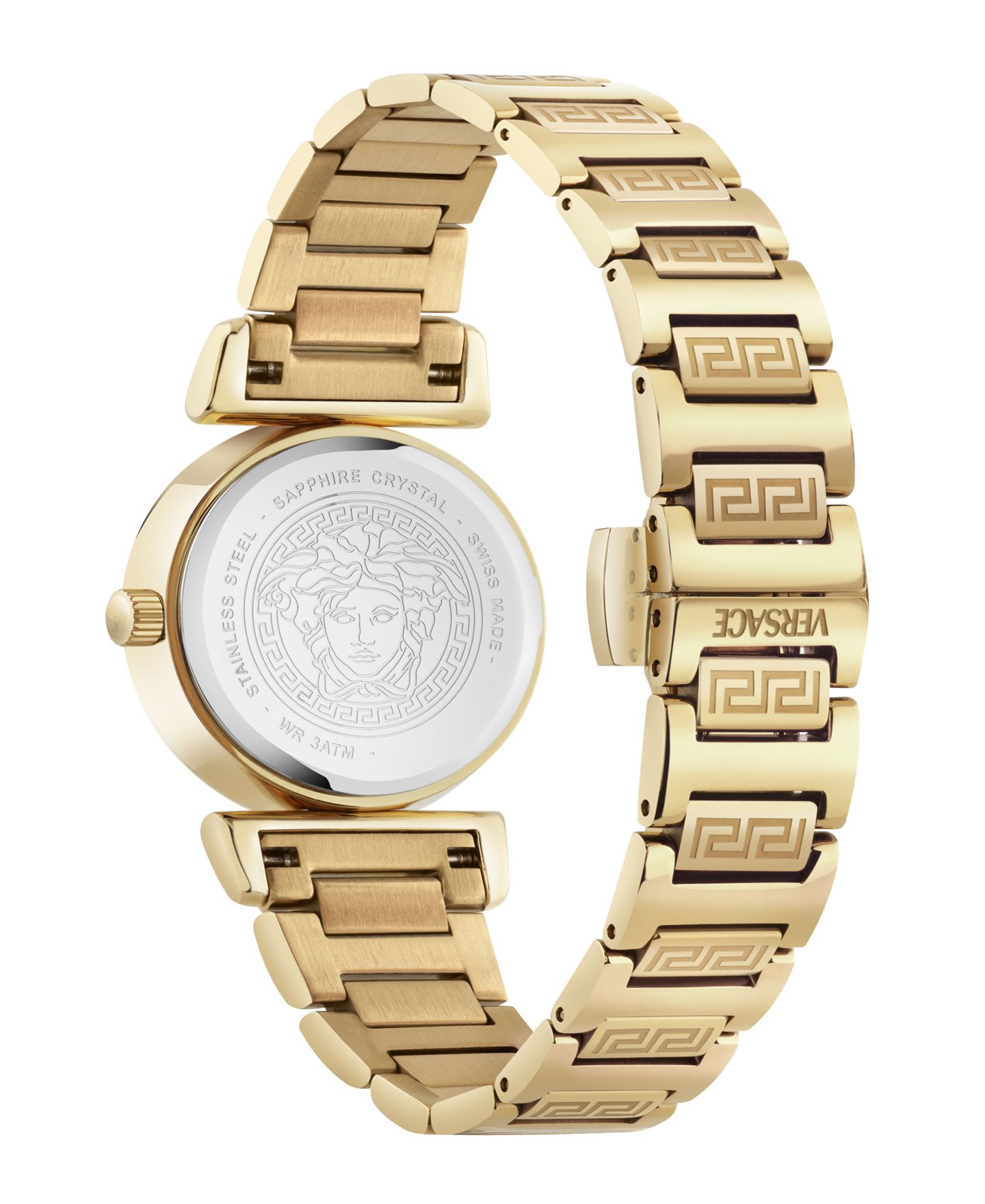 Женские часы Versace Mini Vanity IP Yellow Gold Stainless Steel Bracelet Watch, 27mm — фото 3
