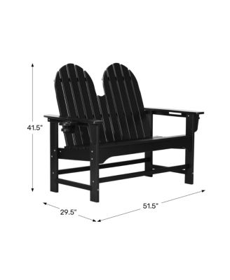 Outdoor Patio 49" HDPE Adirondack Garden Bench