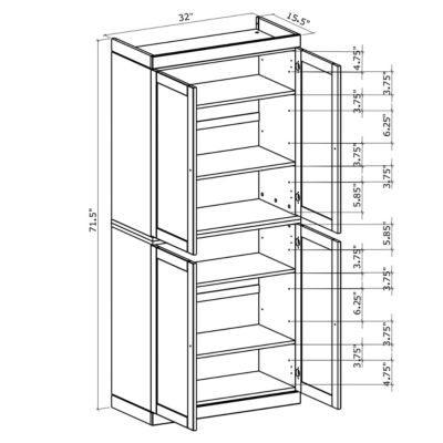 Premium 100% Solid European Oak Hardwood Modular Dining Room Cabinet with Shaker Doors