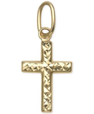 Textured Cross Pendant in 14k Gold 