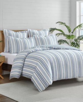 Home Seaside Stripes Textured 3-Pc. Comforter Set, King