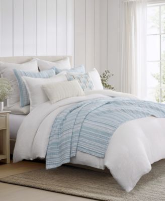 Home Boracay Stripe Muslin Textured 3-Pc. Quilt Set, King