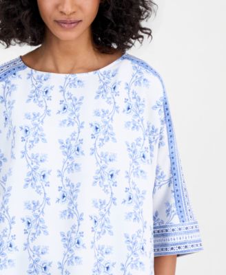 Women's 3/4-Sleeve Boat-Neck Top