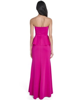 Women's Strapless Peplum Gown