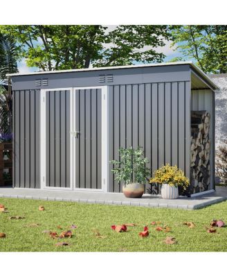 Streamdale Outdoor Metal Storage Shed with Lockable Door and Floor Frame
