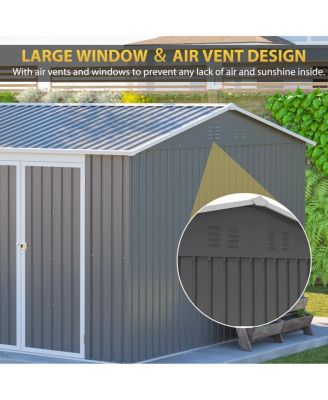 Streamdale Outdoor Storage Shed Metal, Large Garden Tool Sheds with Lockable Doors