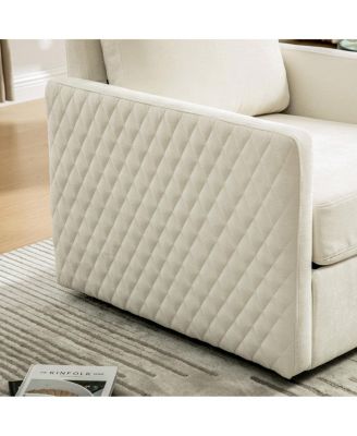  Upholstered Swivel Armchair with Hidden Storage