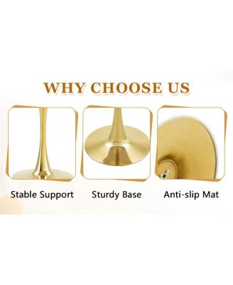 Round Dining Table Tulip Bistro Table with Metal Pedestal