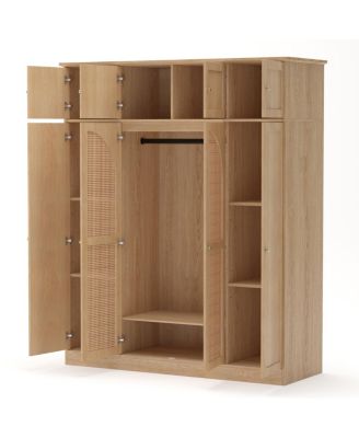  8-Door Rattan Wardrobe with Flexible Storage