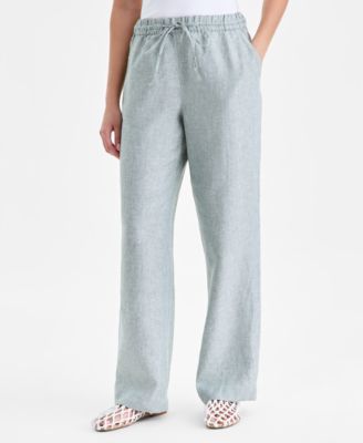 Women's 100% Linen Drawstring Pants