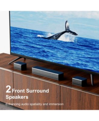 7.1ch Soundbar with Wireless Subwoofer, Surround Sound System for TV, App Control, 410W Peak Power, 4 Wired Surround Speakers, Poseidon D70