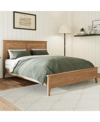 Streamdale Modern Solid Wood Full Size Platform Bed, No Box Spring Needed