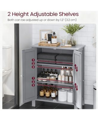 Spacious Freestanding Storage Cabinet with 2 Adjustable Shelves for Any Room