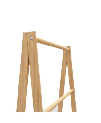 Bamboo Ladder Towel Rack - Freestanding Towel Stand, Blanket Holder with Storage Shelf for Bathroom and Living Room