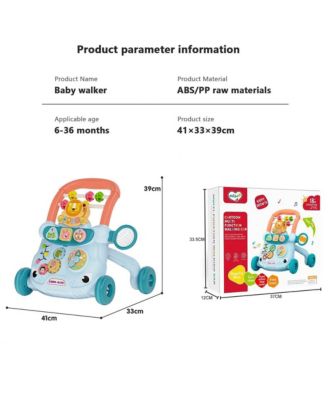 2-in-1 Baby Push Walker & Activity Center - Adjustable & Anti-Tip Design for First Steps