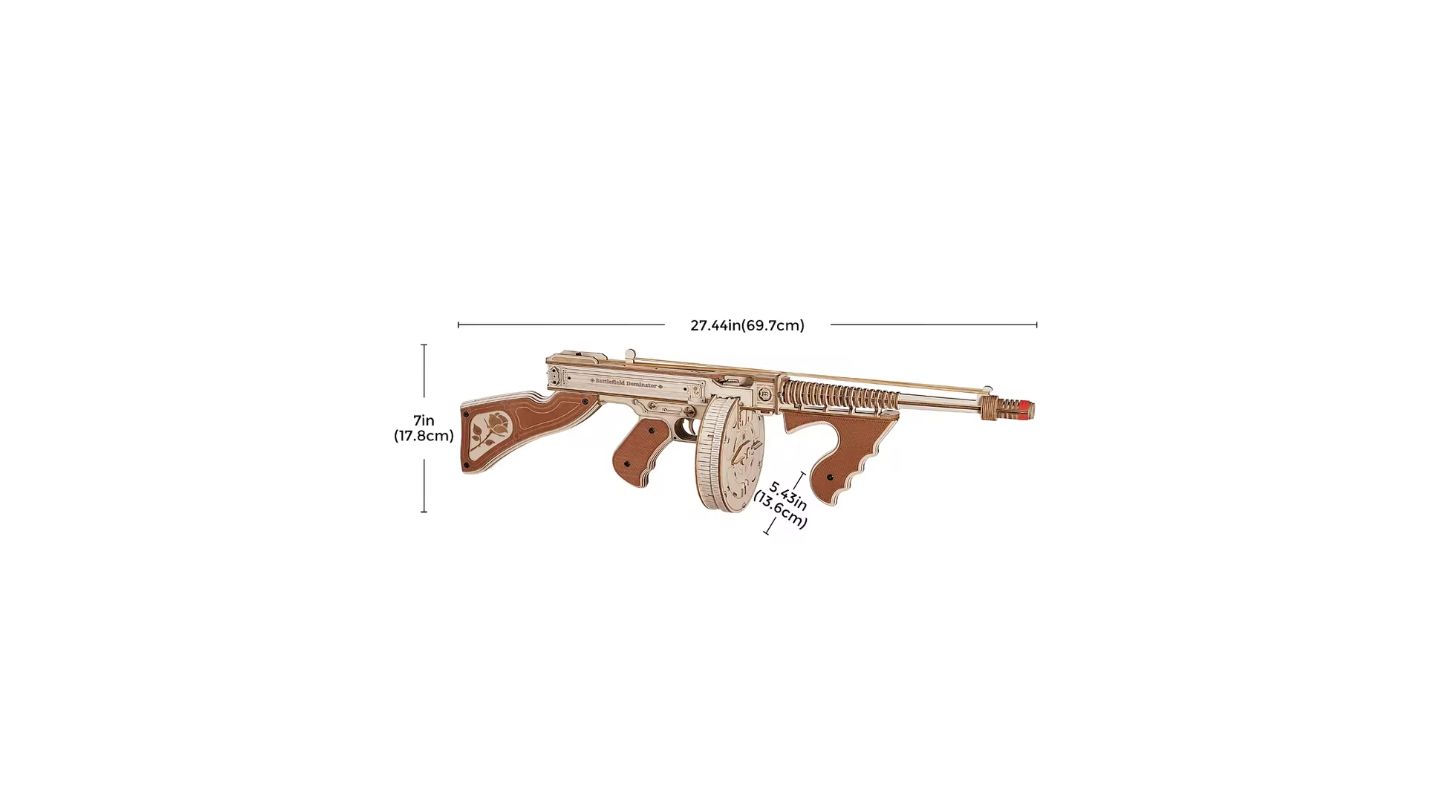 Детские конструкторы Robotime Thompson Rubber-Band Shooter 275-Piece Wooden Puzzle, Ages 14+ — фото 4