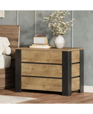 36" Wide Nightstand Set of 2, Extra Large Night Stand with 3 Drawers, Oversized Nightstand Bedside Table, Farmhouse Side End Table