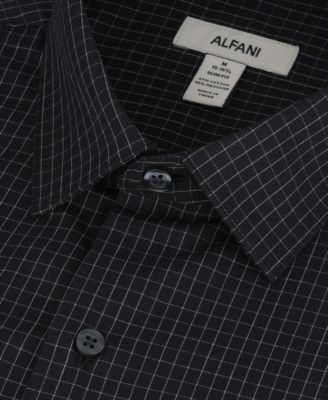 Men's Slim-Fit Grid Dress Shirt