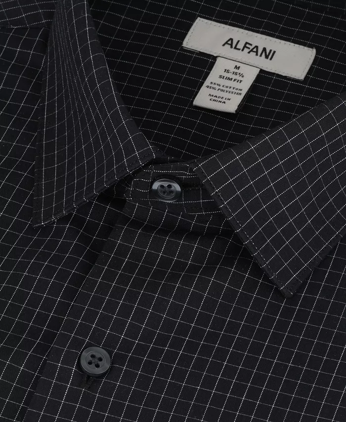 Men's Slim-Fit Grid Dress Shirt - thumbnail 7