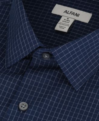 Men's Slim-Fit Grid Dress Shirt