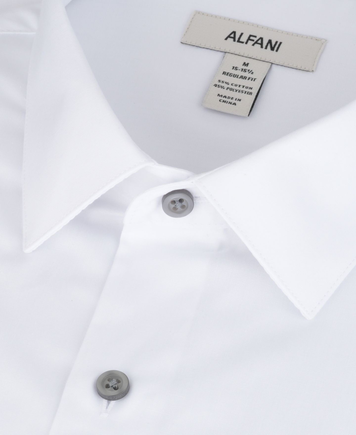 Мужская рубашка Alfani Regular-Fit Solid Dress Shirt, цвет: Яркий белый — фото 7