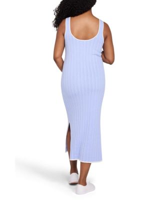 Maternity Motherhood Sleeveless Nursing Henley Midi Dress