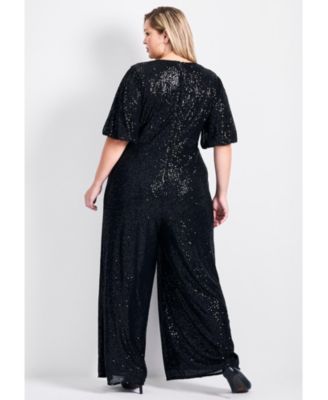 Women's Nada Sequin Puff Sleeve Jumpsuit