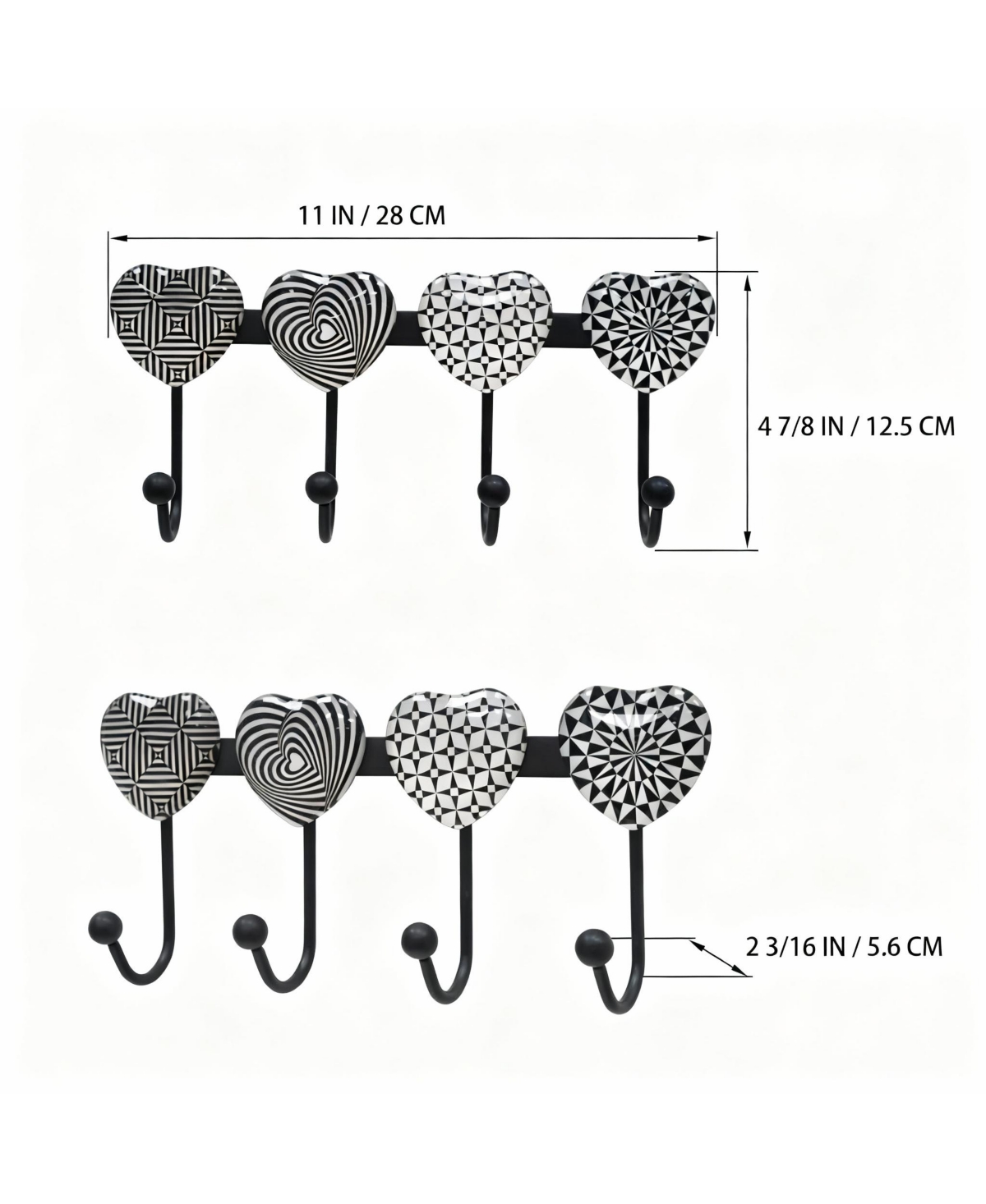 Yigii Wall Mounted Metal Coat Rack with 4 Hooks for Entryway, Bathroom, Kitchen