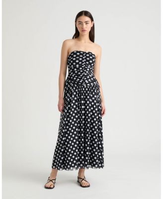 Women's Strapless Dress with Ruched Detail