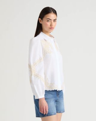 Women's Embroidered Poplin Shirt