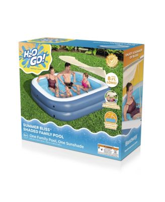 H2OGO! 8 Foot 4 Inch by 70 Inch Summer Bliss Shaded Inflatable Family Pool