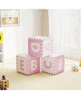 26-Piece Interlocking ABC Play Mats with Detachable Letters