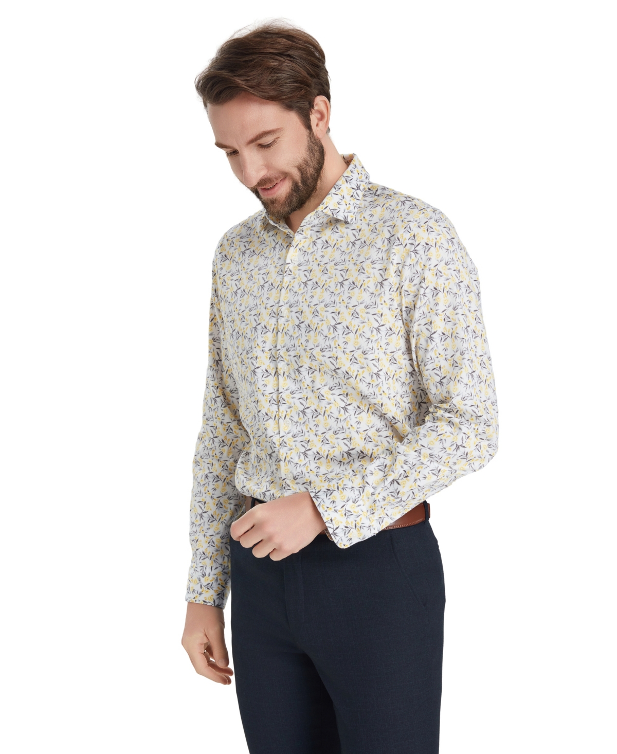 Bar Iii Men's Slim-Fit Florian Ditsy Dress Shirt, Macy's Exclusive