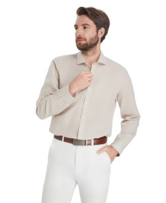 Men's Slim-Fit Linen Dress Shirt