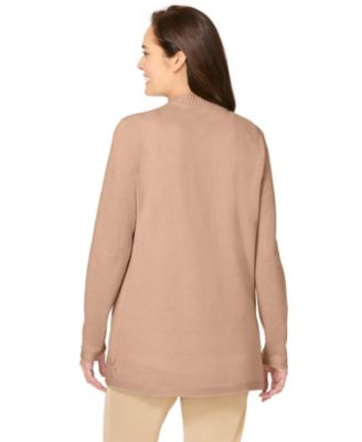 Plus Size Within Long-Sleeve Pointelle Cardigan