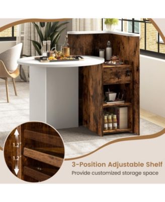 Front Reception Desk with Open Shelf and Drawer