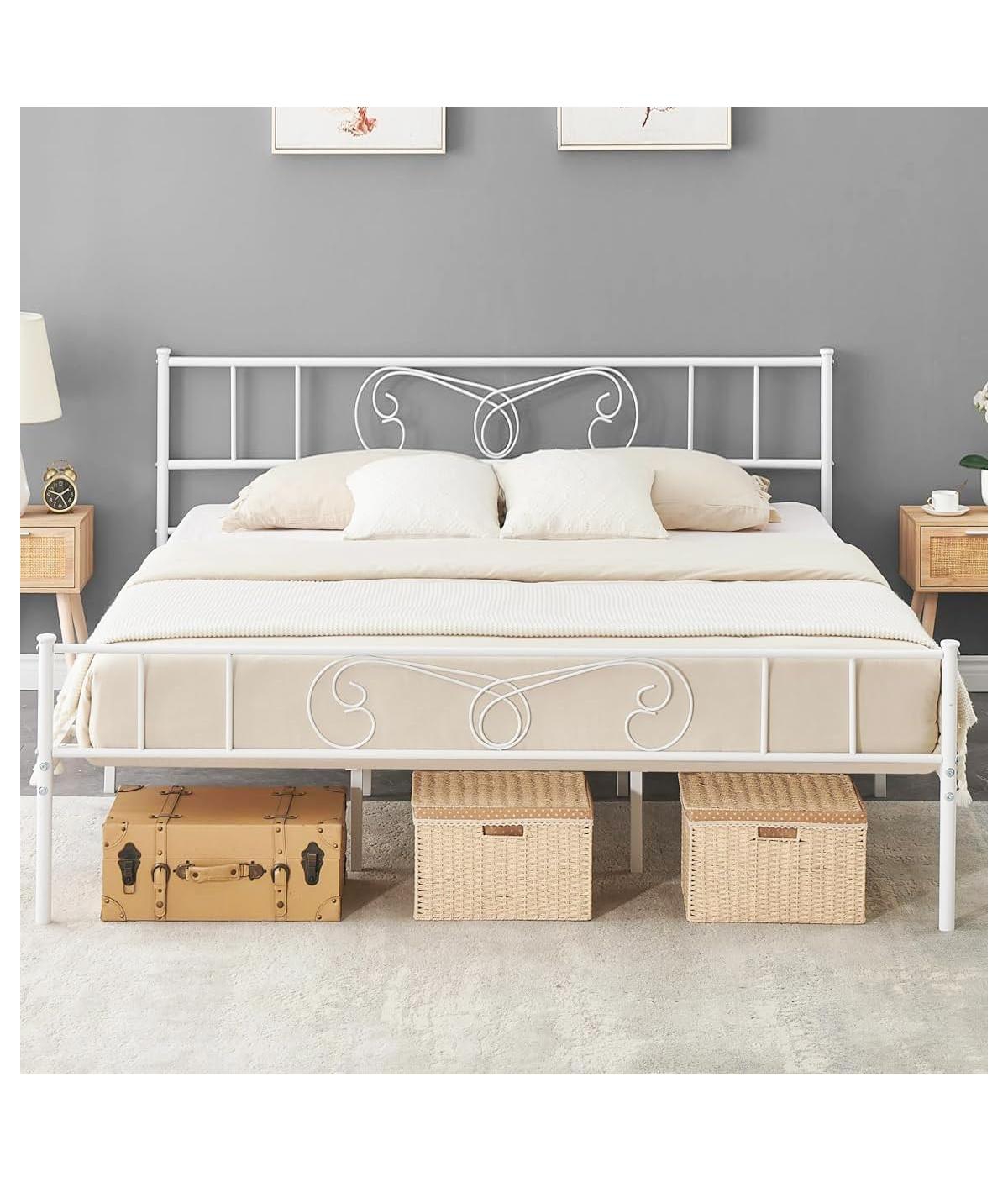 gaomon King Bed Frame Platform with Headboard and Footboard Metal Bed Mattress Foundation with Storage