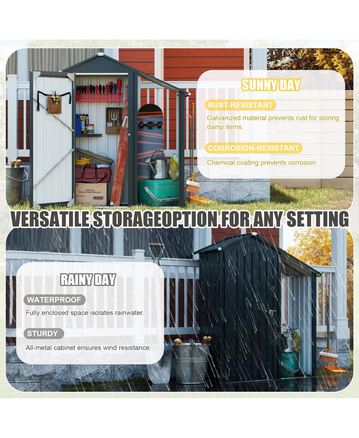 Streamdale Furniture Campcraft galvanized iron garden shed, waterproof, compact, easy assembly