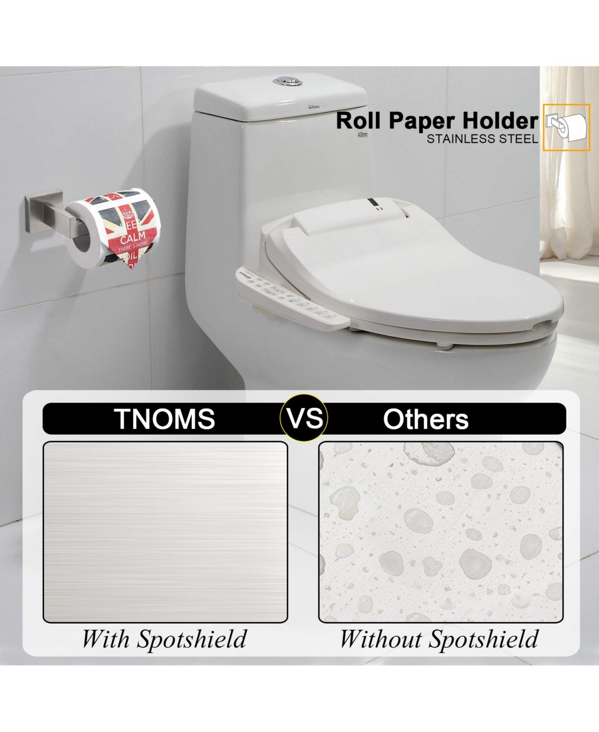 Rainsken 5 Pieces Bathroom Hardware Set, Towel Bar, Towel Holder, Toilet Paper Holder and Towel Hook