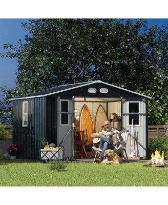  Outdoor Storage Shed, 8x10, 4 Windows, Lockable Doors
