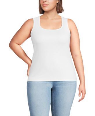 Plus Size Micro Rib Square Neck Tank