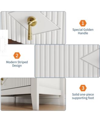 32" Wide 5-Drawer Wooden Dresser with Metal Handles Bedroom Storage Cabinet