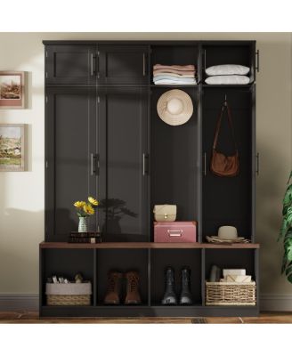 Versatile 4-in-1 Hall Tree with Storage Bench