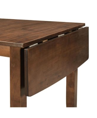 3-Piece Wood Drop Leaf Breakfast Nook Dining Table Set