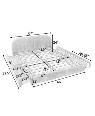 Queen Size Upholstered Bed Frame