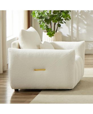 35.24" Teddy Fabric Sofa with Pillow for Apartment, Office, Living Room